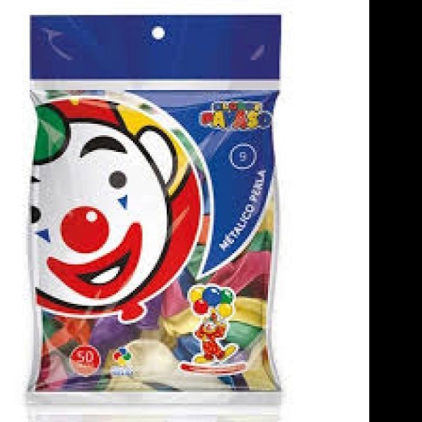 GLOBOS METALLIC PERLA 9 BOLSA C50 PZAS BLANCO